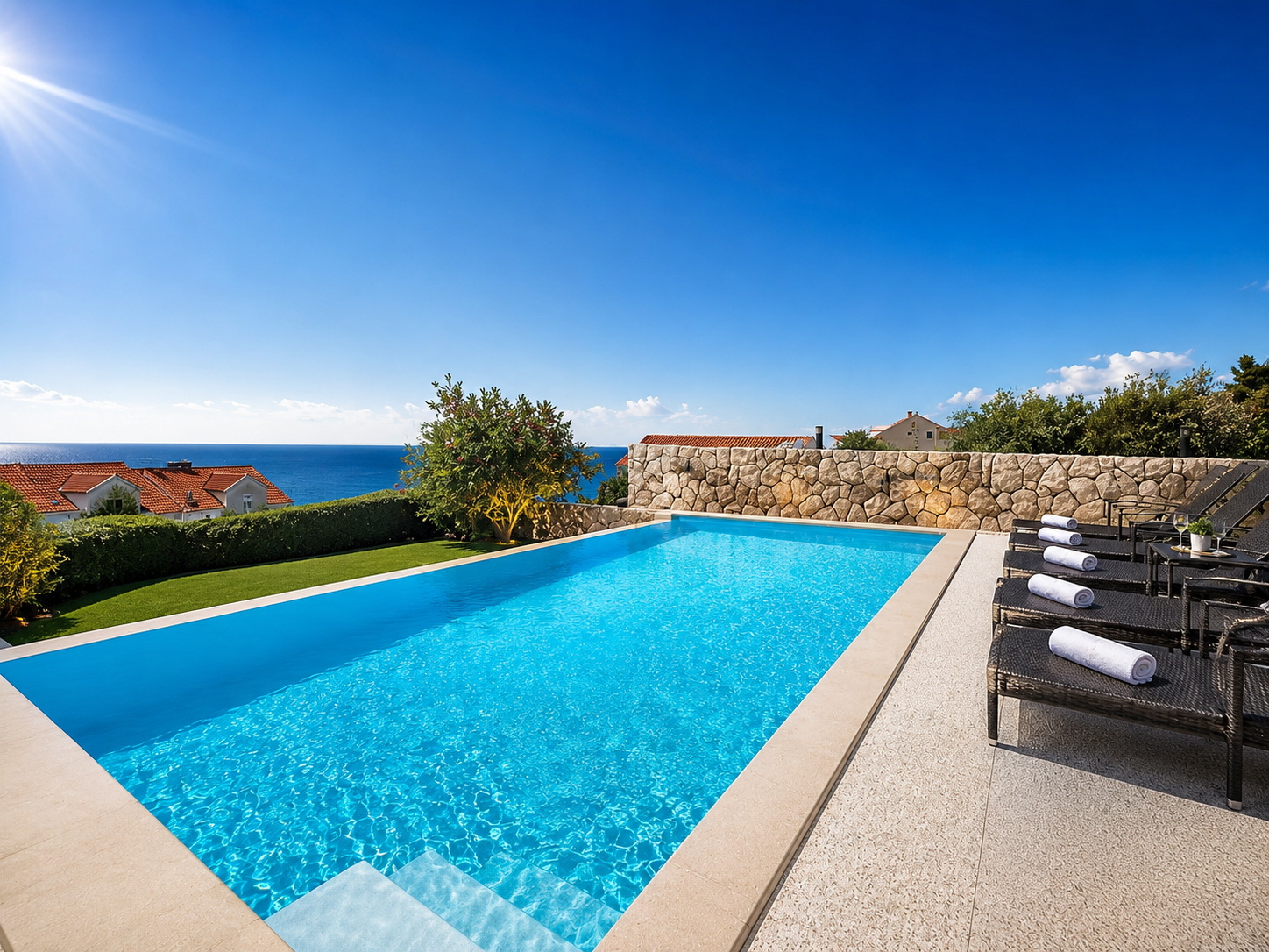 STAN 120 m2 U VILI S BAZENOM | 3 SS | POGLED NA MORE I OTOKE - Dubrovnik okolica
